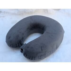 Dark Gray Memory Foam Travel Neck Pillow - Used